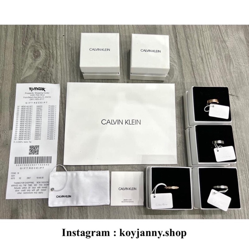 [SALE] Nhẫn đôi, nhẫn cặp nam nữ Calvin Klein sang trọng