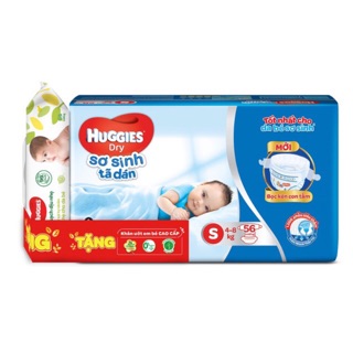   Kèm quà  Tã Dán Sơ Sinh Huggies Dry Newborn S56  56 Miếng  