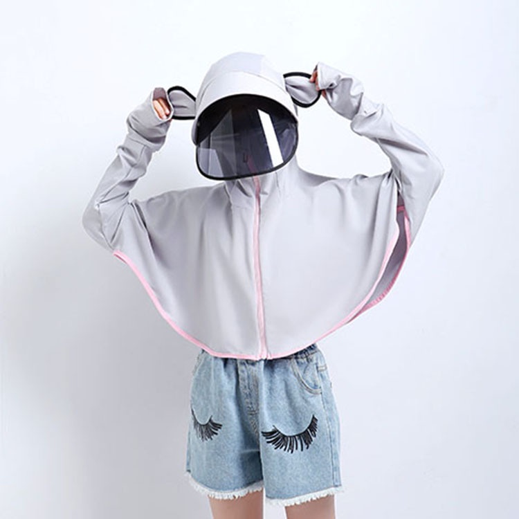 Áo Khoác Chống Nắng Tia UV Siêu Mỏng Thoáng Khí Có Mũ Trùm Dành Cho Nữ 110-150cm