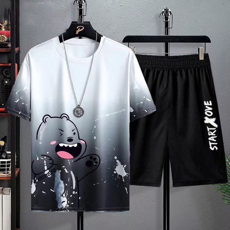 Bộ Đồ Nam Nữ Unisex Mùa Hè Ngắn Tay Cổ Tròn Họa Tiết Loang Vẩy Sơn Hot Trend Thời Trang Zenkonu QA NAM 104
