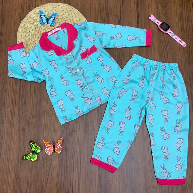 Bộ Pijama dài tay Lụa Satin cao cấp nhiều hình đẹp cho bé gái (12-33kg) - HIROKIDS