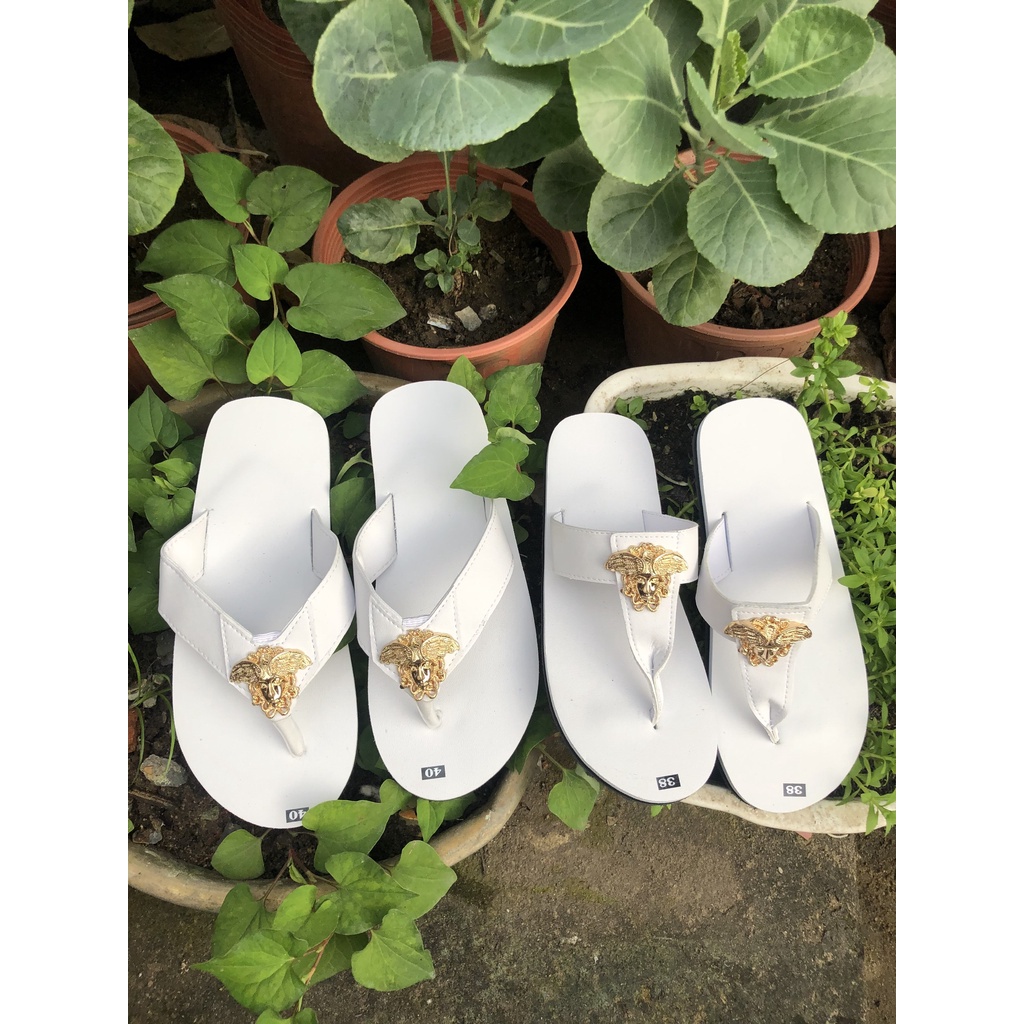sandal đồng nai combo nam và nữ đế trắng quai trắng size từ 35 nữ đến 43 nam