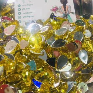 20 viên giọt tráng gương phụ liệu may mặc kết hoa 18mm có lỗ