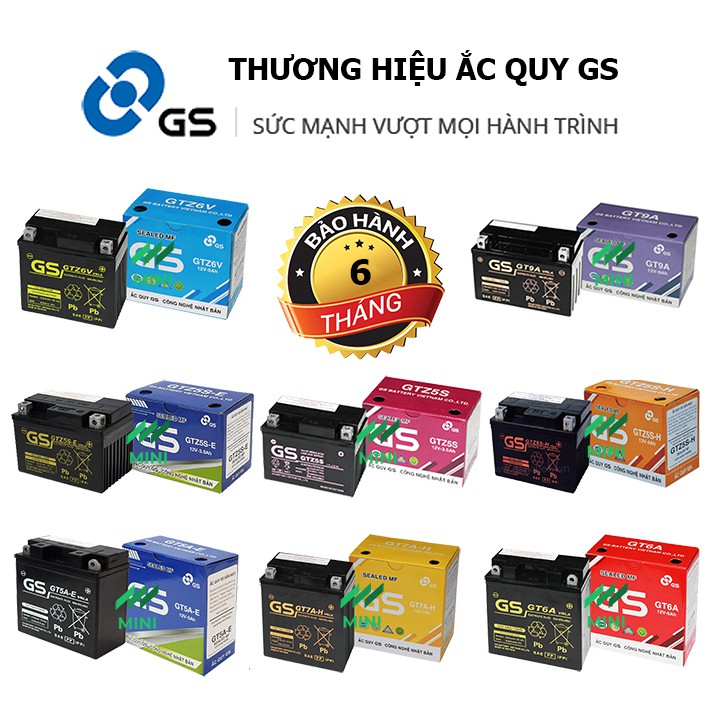 Bình ắc quy khô GS GTZ5S-H (12V – 4Ah) dành cho Honda, Yamaha, Suzuki....