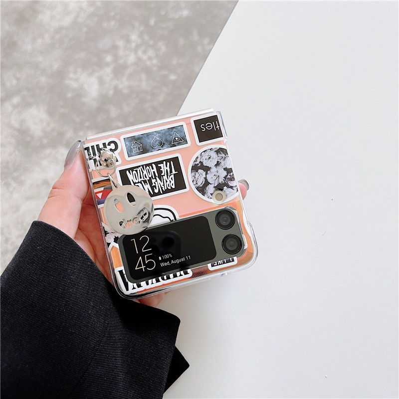 Ốp Điện Thoại PC Cứng Chống Sốc Màu Laser Thời Trang Cho Samsung Galaxy Z Flip 3 Z Flip 4 Flip 1 2