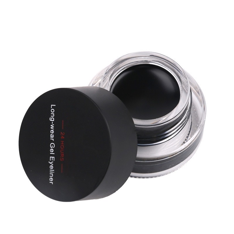 Set 2 Kem Kẻ Mắt Kết Hợp Màu Sắc Hỗn Hợp Với Cọ / Bút Kẻ Mắt Khô Nhanh Mượt Mà