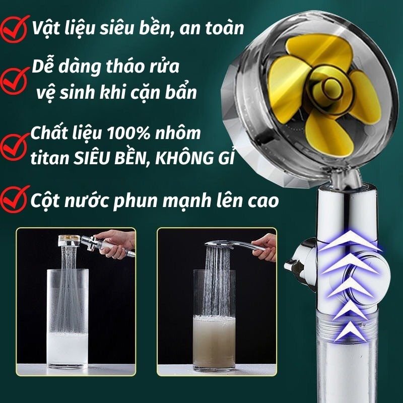 Vòi Hoa Sen Tăng Áp Vòi Sen Inox 304 Không Gỉ Cao Cấp Moda.H