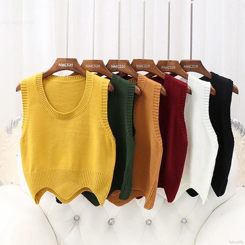 Áo Dệt Kim Nữ Sát Nách Cổ Chữ O Màu Trơn Gợn Sóng