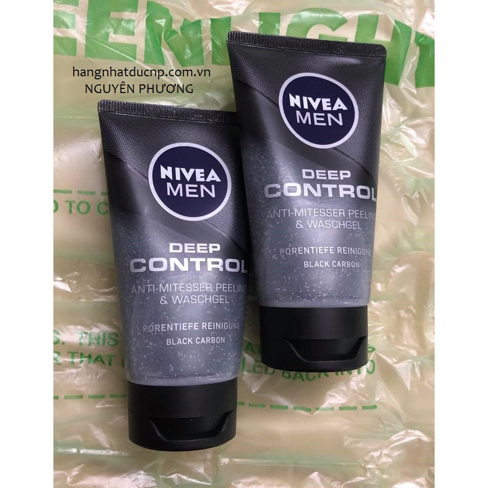 GEL RỬA MẶT NIVEA MEN Deep Control Anti-Blackhead Peeling – 75ml