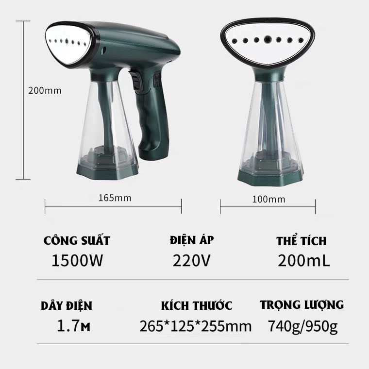 ✨CỰC RẺ✨Bàn là hơi nước cầm tay GARMENT STEAMER YS-2008, bàn ủi hơi nước gấp gọn - Công suất 1500W