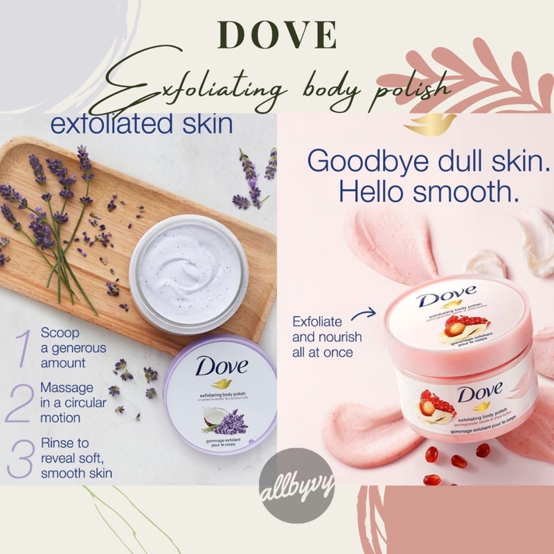 Allbyvy | Tẩy da chết body Dove Exfoliating Body Polish