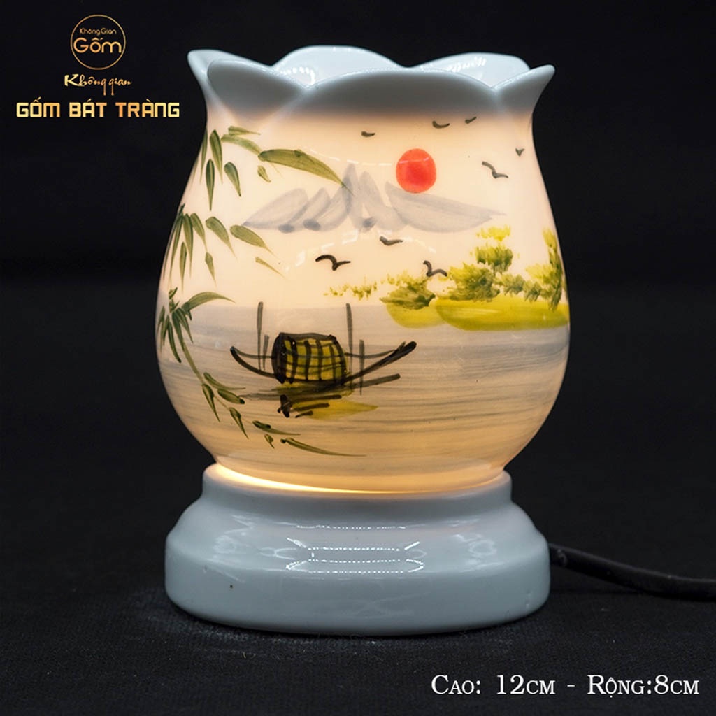 Đèn xông tinh dầu Không Gian Gốm Bát Tràng thơm phòng đuổi muỗi