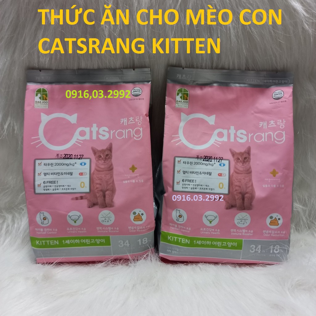 [Mã PET50 giảm 10% - tối đa 50K đơn 250K] Thức ăn cho mèo con Catsrang Kitten 1.5kg - Dành cho mèo con trên 3 tháng tuổi