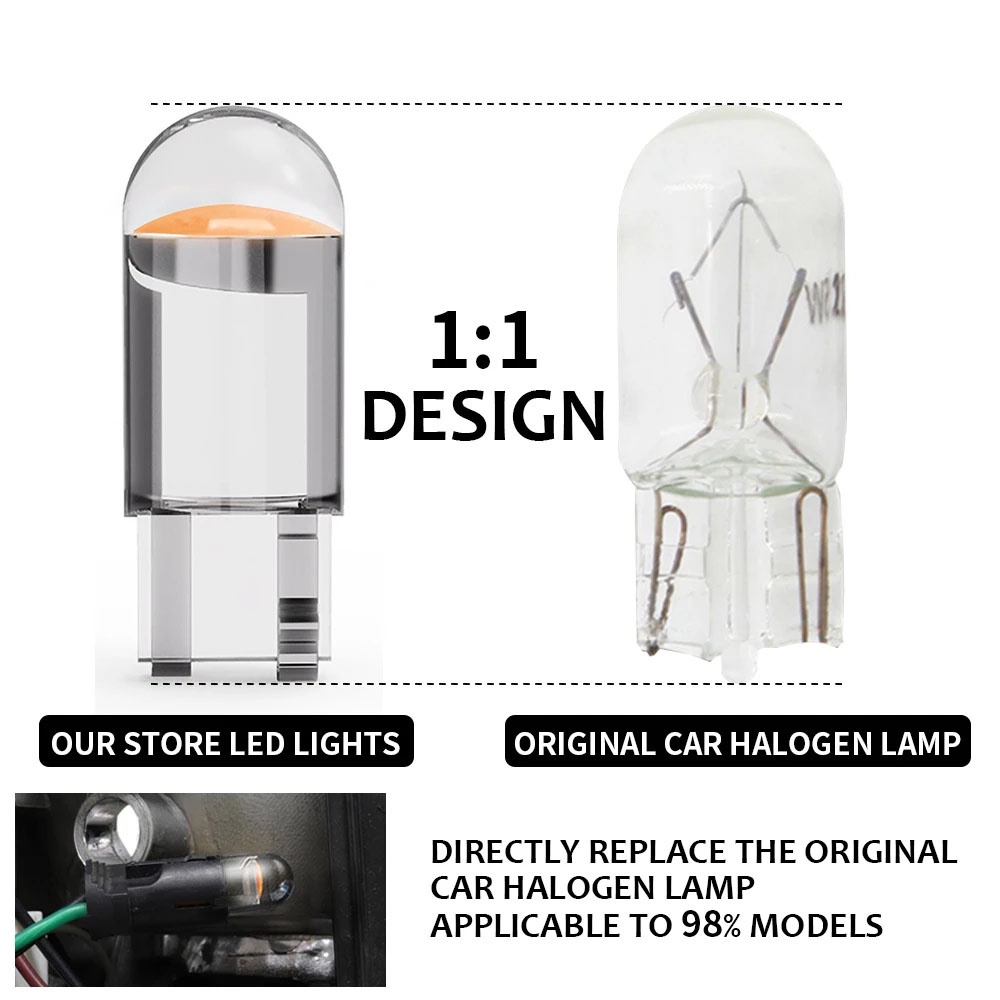 Bộ 10 Bóng Led T10 Siêu Sáng, Đèn Led T10 Lắp Mặt Đồng Hồ, Demi, Xi Nhan Xe Máy, Ô Tô Đủ 7 Màu Lựa Chọn 12V 24V