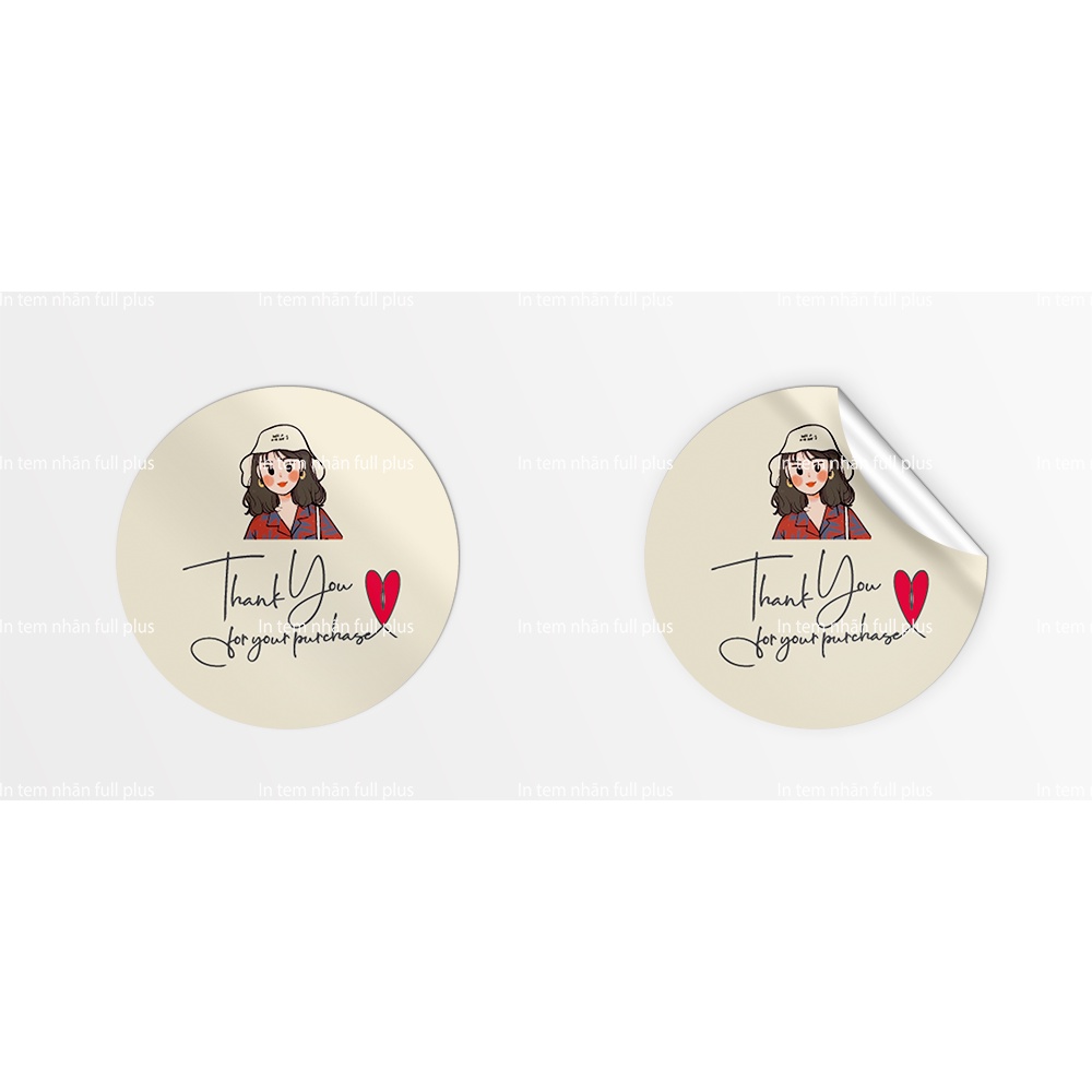 [ Giá Xưởng ] Tem dán cảm ơn nhãn dán 3cm Thank You, Sticker trang trí