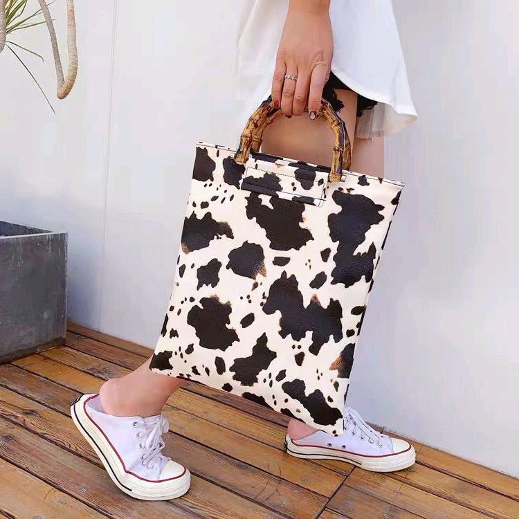 Large Capacity Retro 2020 Summer New Dairy Bag Portable Minimalist Ghost Horse Bamboo Dairy Cattle Shopping Bag
