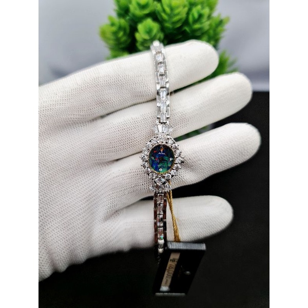 Đồng hồ nữ mặt Opal đá pha lê full dây Thụy sĩ