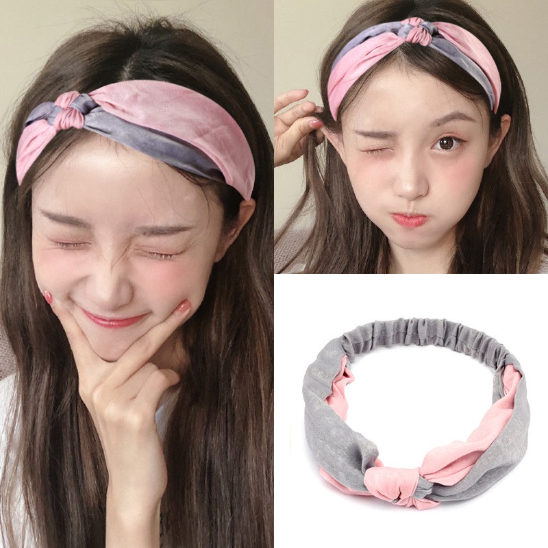 [Nowship2h] Băng Đô Turban Thắt Nút Phối 2 Màu Phong Cách Hàn Quốc Vải Lụa - Mã BD003