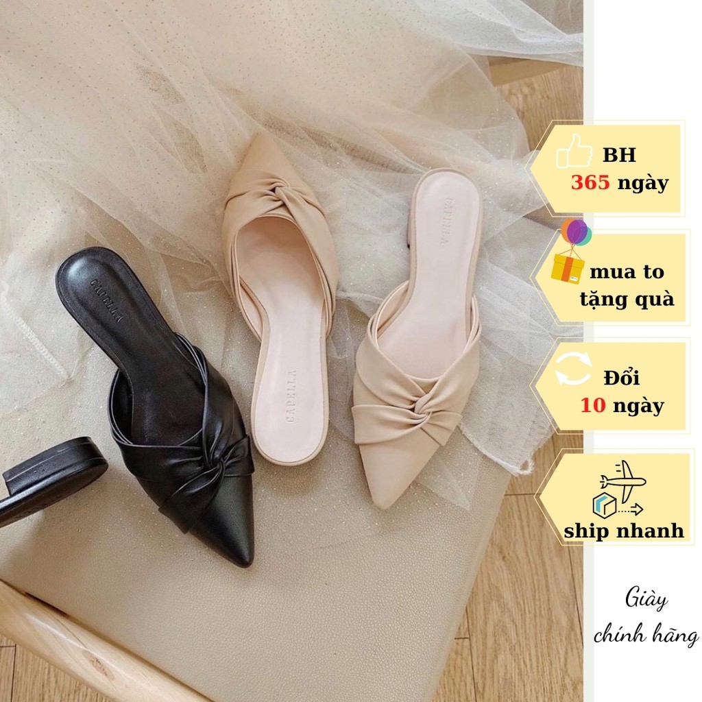 Dép Suc nhọn nơ xoắn- THENYSMILE [ form nhỏ + size ] - VANDER
