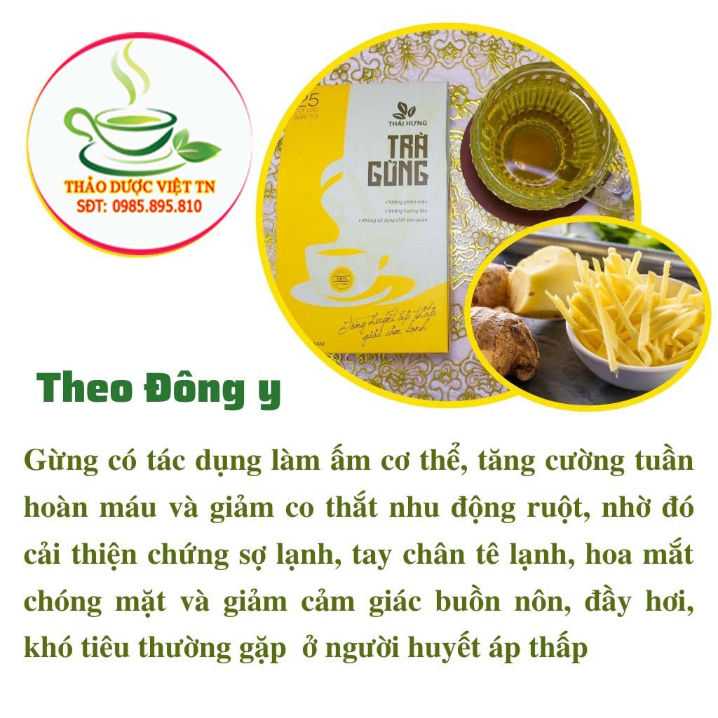 Trà Gừng Thái Hưng Giải Cảm Lạnh Tăng Huyết Áp Thấp Hộp 25 Túi Lọc 5g - Hàng Chính Hãng | BigBuy360 - bigbuy360.vn