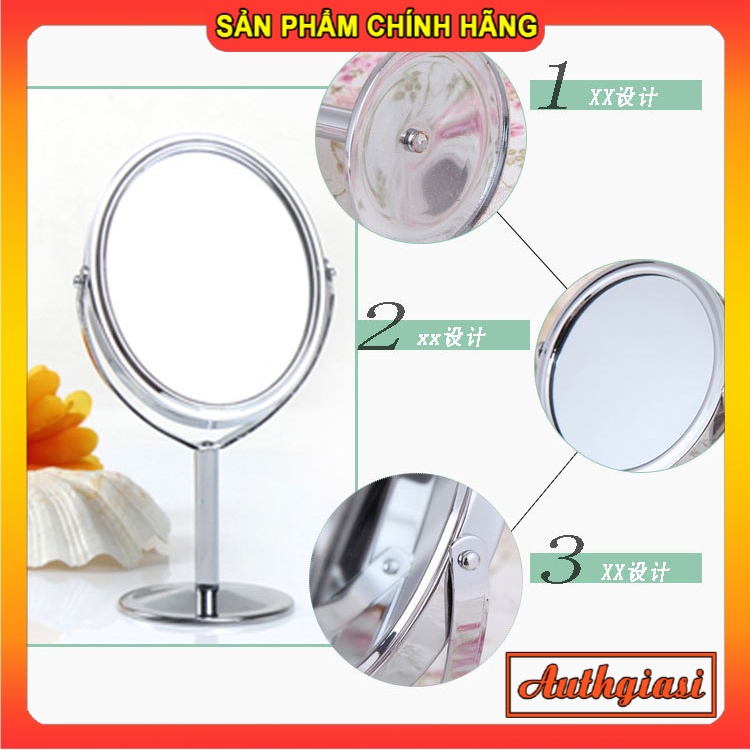 Gương Trang Điểm để bàn 2 mặt có chân siêu xịn Zoom 2x