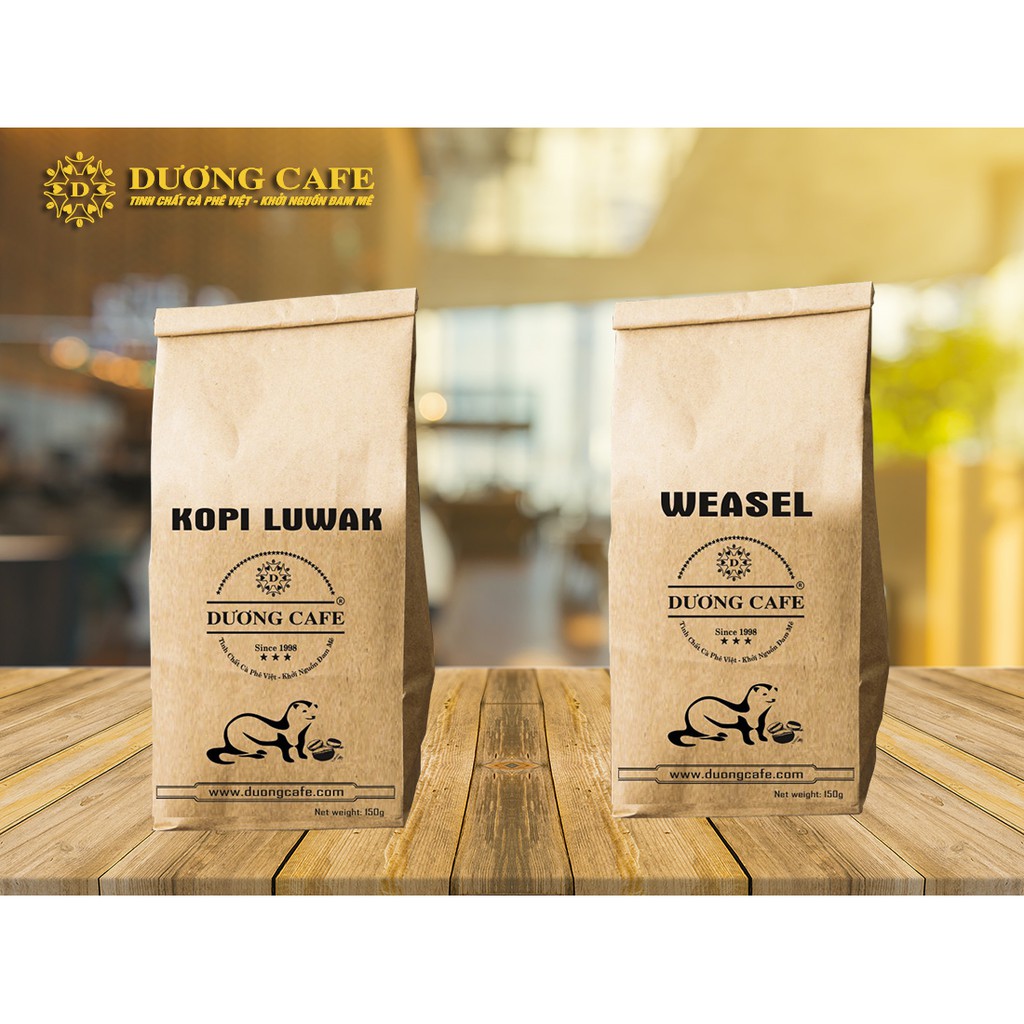Cà phê Chồn Weasel rang mộc - Xay nguyên chất - 150g/gói - Đậc sản - DƯƠNG CAFE | BigBuy360 - bigbuy360.vn