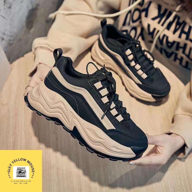(Sẵn hàng) Giày thể thao ULZZANG nữ 💖Ảnh + VIDEO THẬT💖 giày SNEAKER đế CAFE cao 5.5 cm