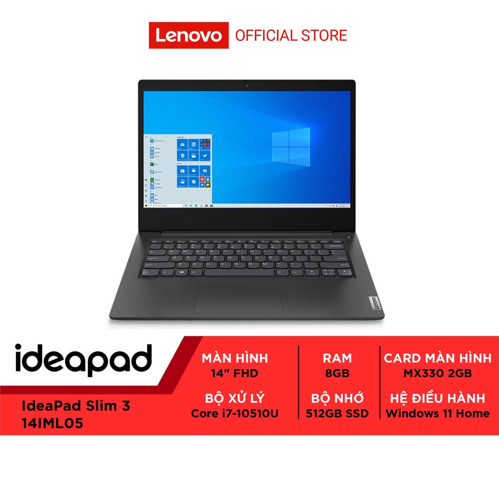 Laptop Lenovo IdeaPad Slim 3 14" FHD/CORE i7-/4GB/SSD 512GB/W11_HOME/ 81WA00QGVN