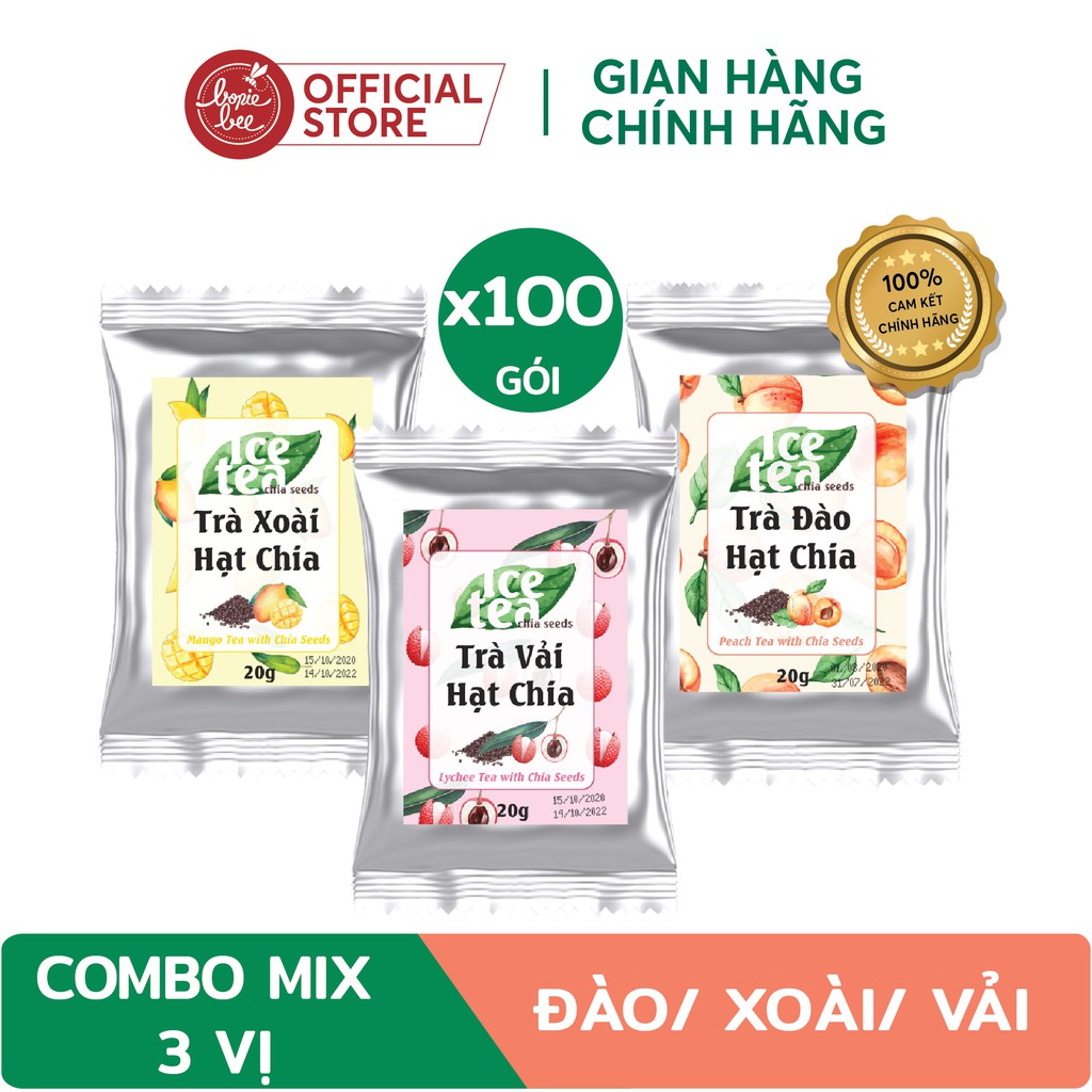 100 Gói Trà Trái Cây Hạt Chia (VỊ ĐÀO/ XOÀI/VẢI) - THƠM NGON ĐẬM VỊ | BigBuy360 - bigbuy360.vn