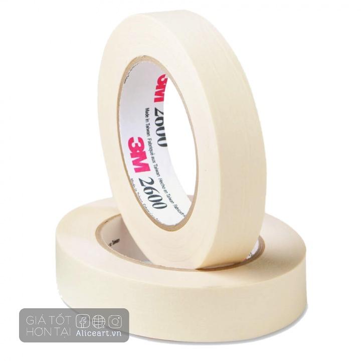 Băng dính dán giấy chặn màu, viết, bo tranh làm viền chống thấm nước Masking tape USA 3M note