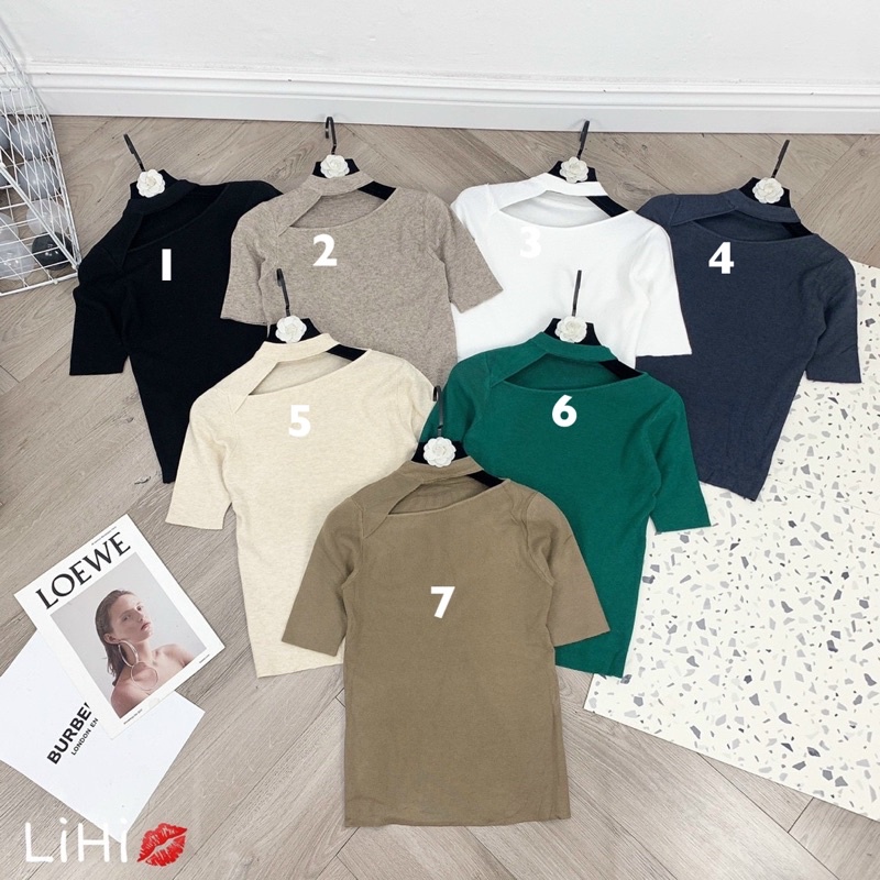 ÁO LEN TĂM CỔ KHOÉT CÁCH ĐIỆU PHONG CÁCH HÀN QUỐC MS16919