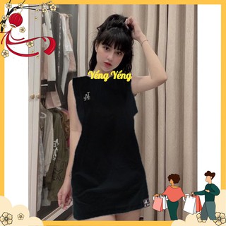 Anu309 - áo sát nách nữ đen trắng niy