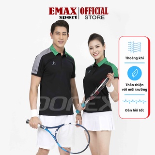 Áo tennis cổ bẻ, thun mè caro thoáng mát Donexpro Nam Nữ MC- 9034 - AC- 3634 - Đen