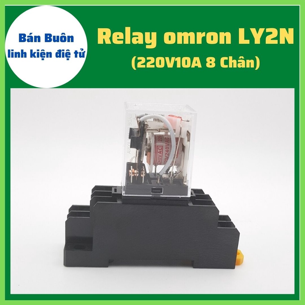 Relay 220V 8 chân, relay omron 220v 8 chân, rơ le 220v10a 8 chân. rơ le 220V, relay trung gian, (Loại chân to)