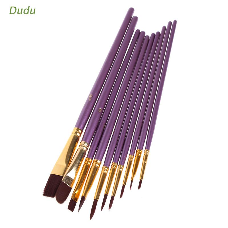 Bộ 10 Cọ Vẽ Màu Nước/ Tranh Sơn Dầu/ Tranh Sơn Dầu Bằng Nylon