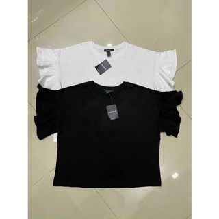 Áo croptop cotton Forever 21 tay bèo