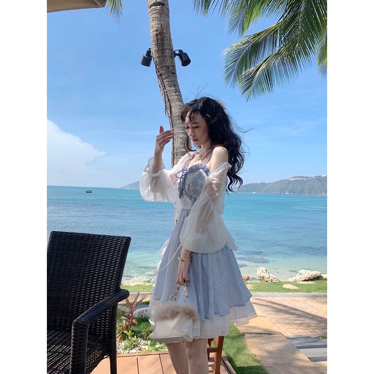 Đầm Hai Dây Thắt Nơ Phong Cách Pháp Thời Trang Mùa Hè Mới Dành Cho Nữ 2022