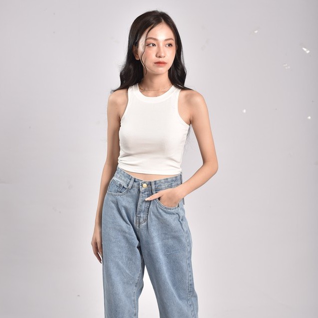 Áo sát nách nữ croptop iLEFT 100% cotton form ôm tập gym mát đẹp mã A007