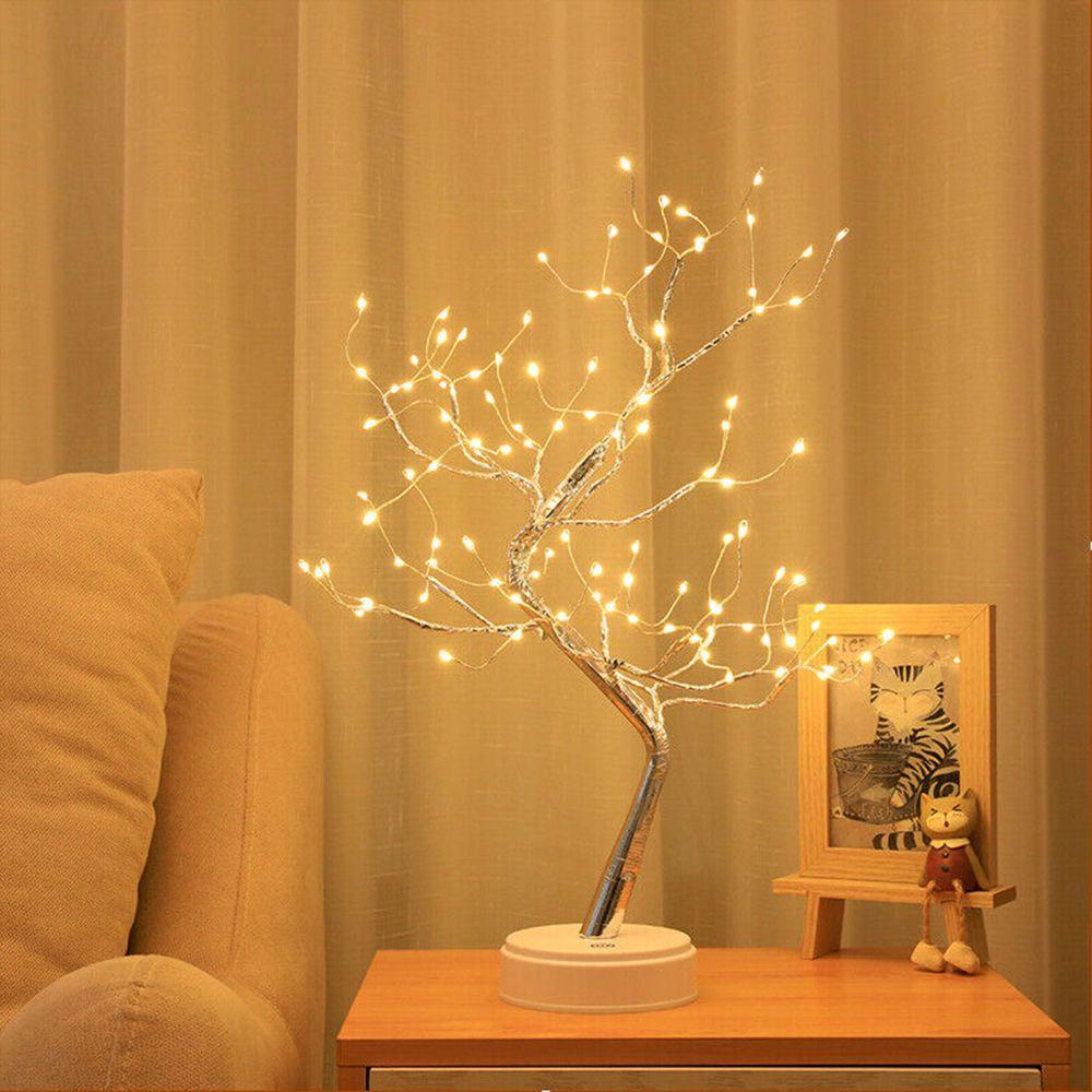 Cây Bonsai Giả Có Đèn Trang Trí Bàn Làm Việc