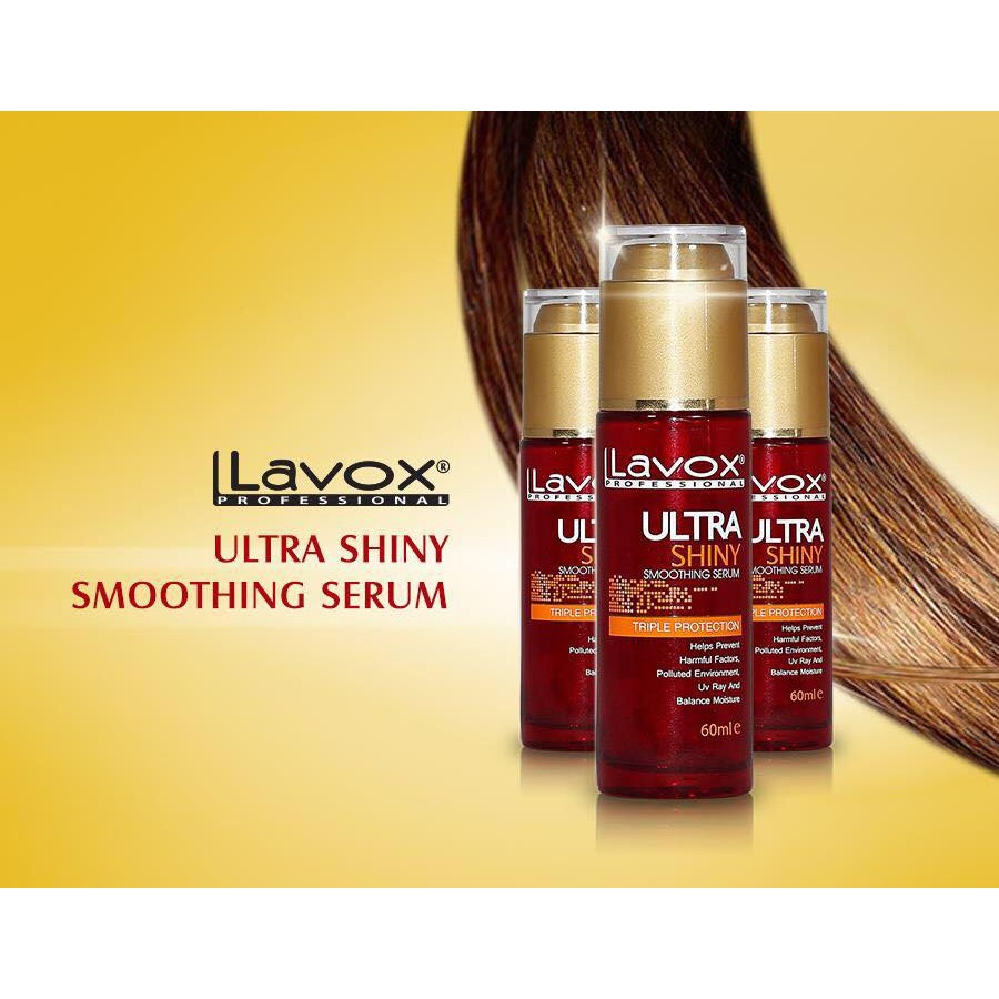 Serum tóc huyết thanh Lavox Ultra Shiny 60ml phục hồi dưỡng bóng tóc hư tổn