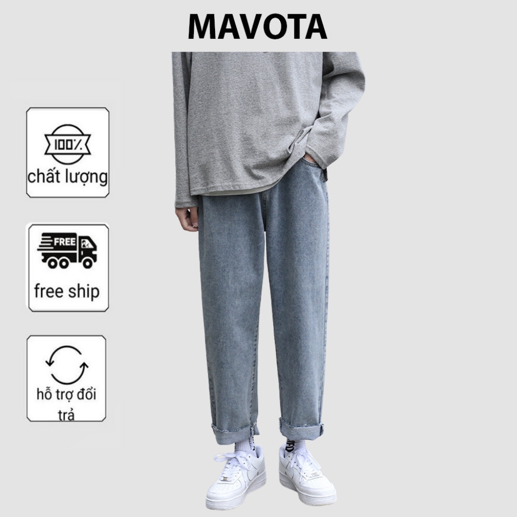 Quần baggy nam Mavota quần bò ống rộng hottrend Hàn Quốc cao cấp QJBY01