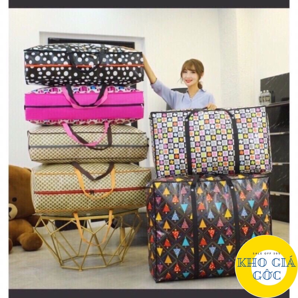 TÚI BẠT ĐỰNG ĐỒ SIÊU TO KHỔNG LỒ CÓ KHÓA KÉO (80*52*26cm)