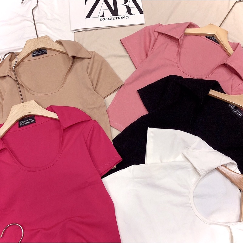 Áo thun polo croptop | BigBuy360 - bigbuy360.vn