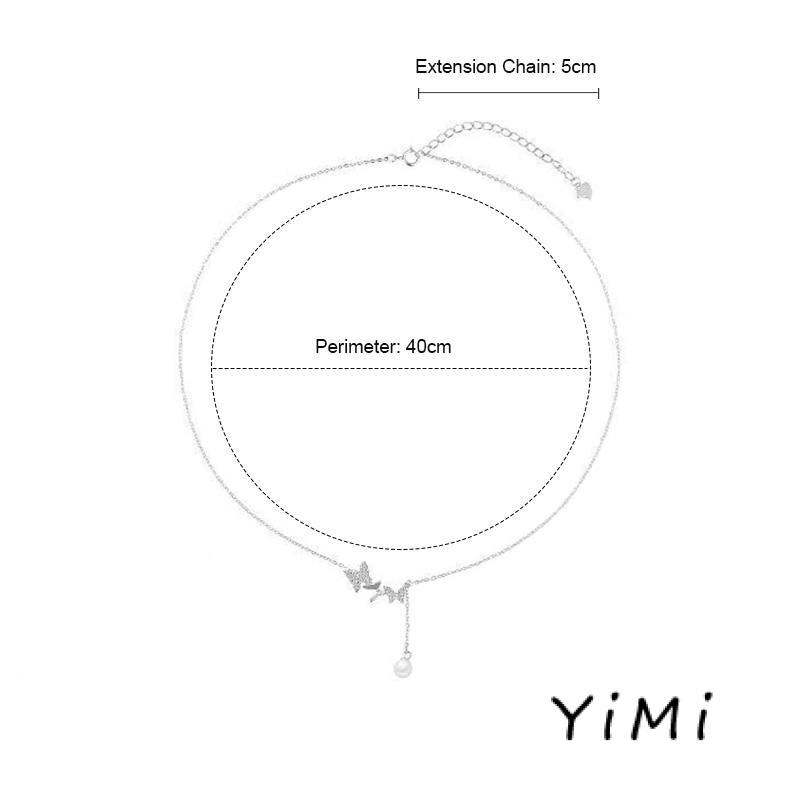 Vòng cổ Đính Ngọc Trai Hình Bướm Xinh Xắn Dành Cho Nữ