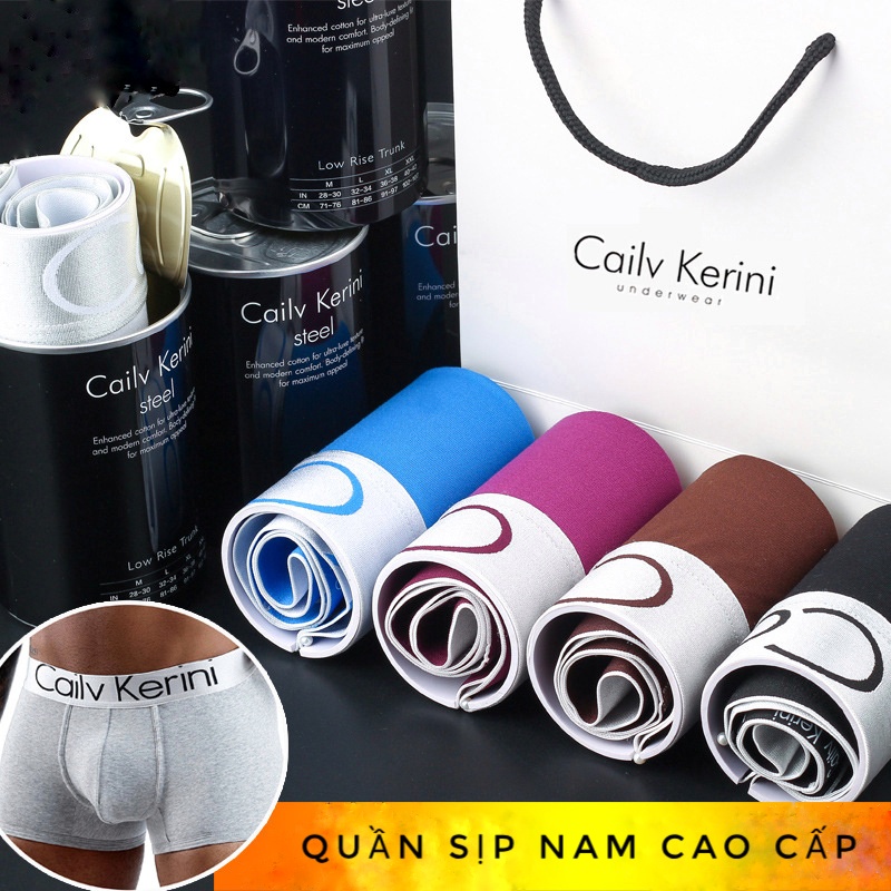 ☆ Quần Sịp Đùi Nam Cailv Kerin C.K Đồ Lót Nam  Cao Cấp Vải Cotton Kiểu Dáng Boxer Co Dãn Đa Chiều Thoáng Mát