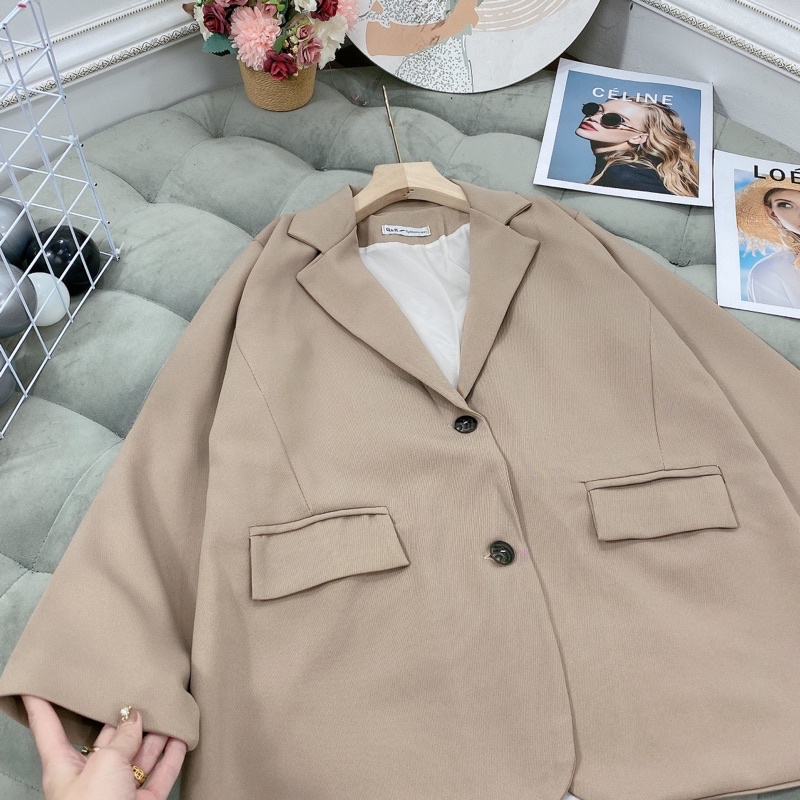 (Ảnh thật) Áo vest 2 cúc màu be siêu xinh trẻ trung