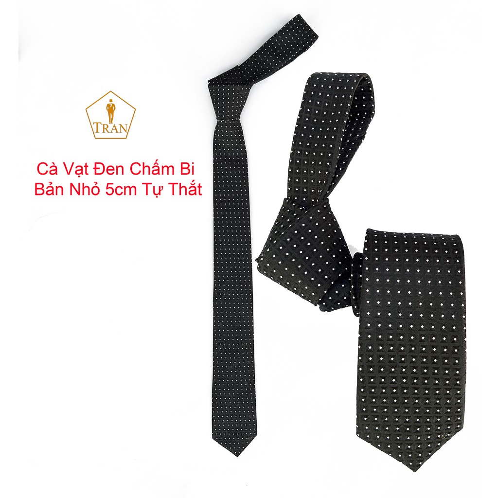 Cà Vạt, Caravat TRAZ MEN Ca vat Đen Nam Bản Nhỏ, Bản To Cao Cấp 5 8cm