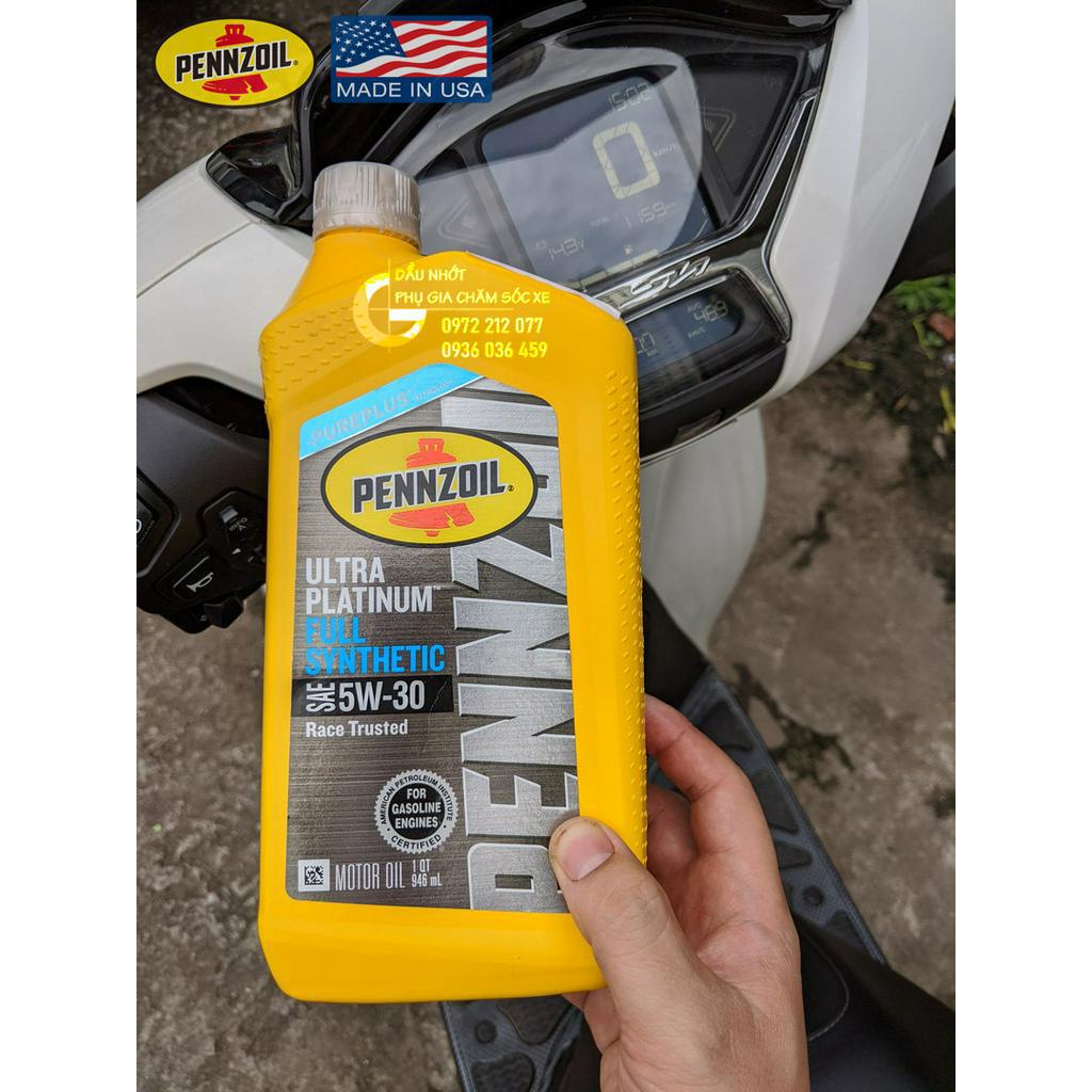 Dầu động cơ Pennzoil Ultra Platinum 5W-30 tổng hợp toàn phần cho xe ga, ô tô