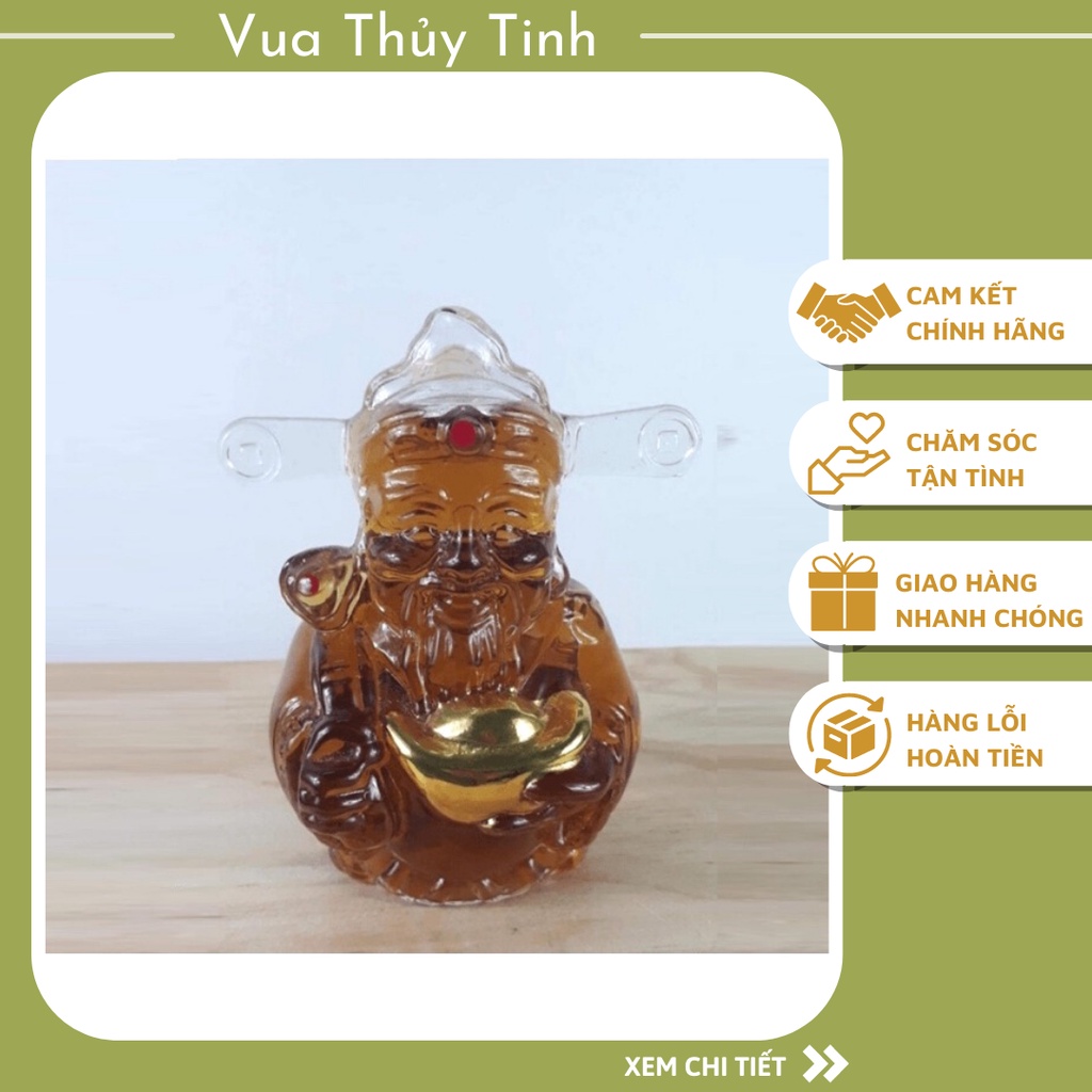 Bình thủy tinh đựng rượu hình Thần Tài May Mắn 1000ml