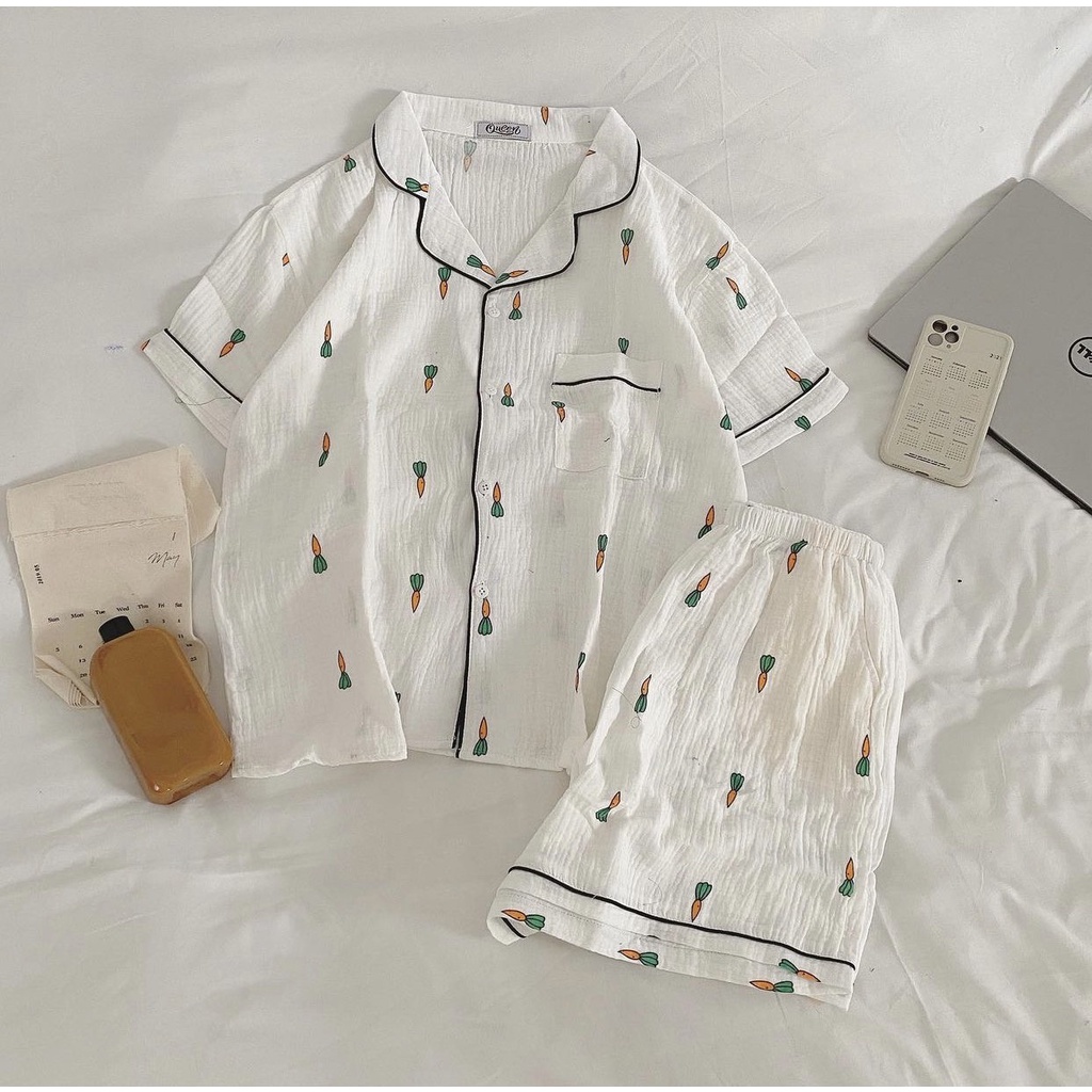 Set Pijama Tay Lỡ Đũi Khô Mặc Nhà  Nana's House - FREESHIP  Bồ quần áo ngủ nữ mặc nhà form rộng,trẻ trung dễ mặc